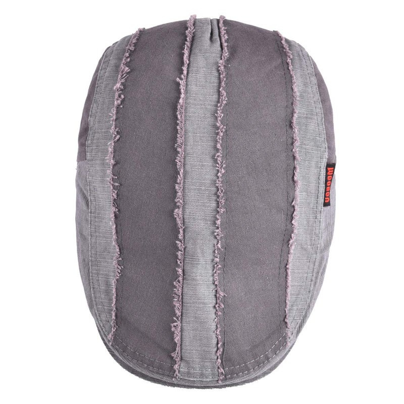 VOBOOM 100% Cotton Distressed Ivy Newsboy Caps Cabbie Gatsby Hat (Grey) - Image 5